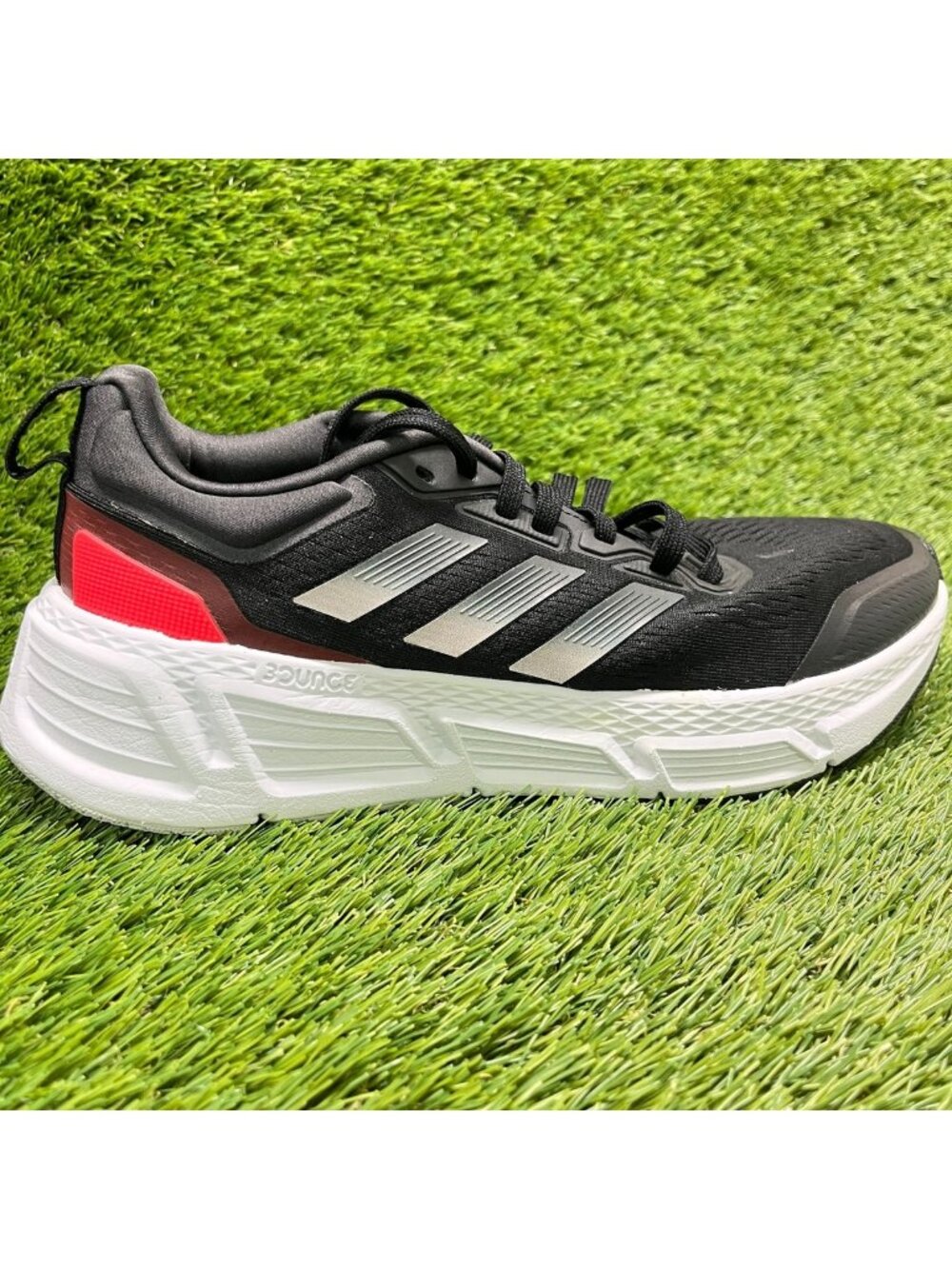 Adidas Questar Mens Size 8 Black White Athletic Running Walking Shoes Sneakers